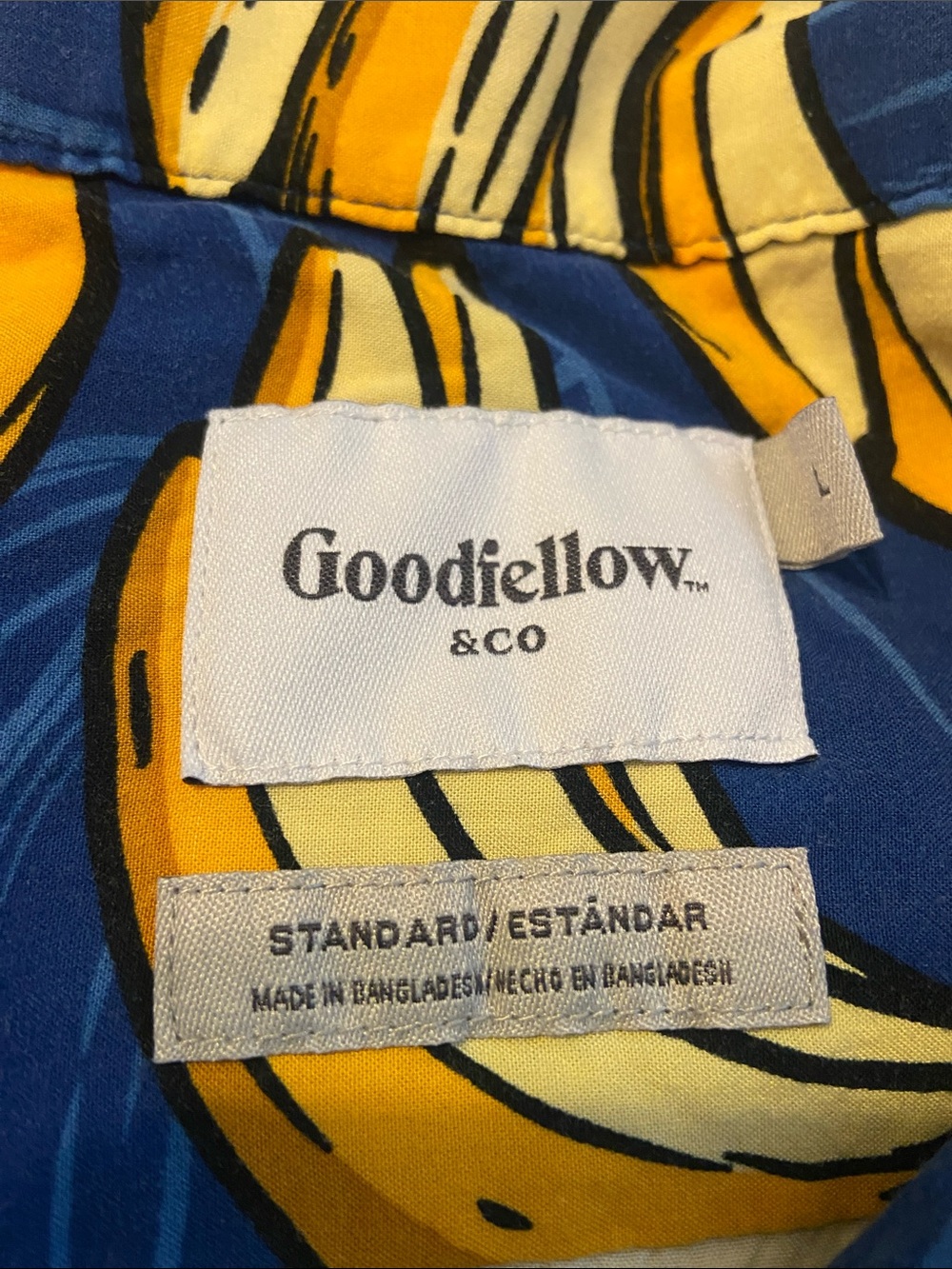 Goodfellow & Co Blue Short-Sleeve Banana Print Button-Down Shirt - Picture 5 of 7